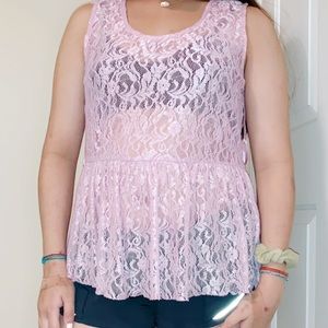 MESH SEE-THROUGH BABY PINK TANK TOP